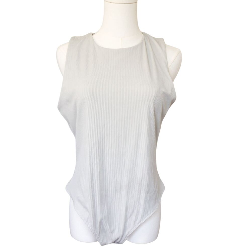 House of Harlow 1960 Ribbed Tank Bodysuit Large Crew Neck Sleeveless
